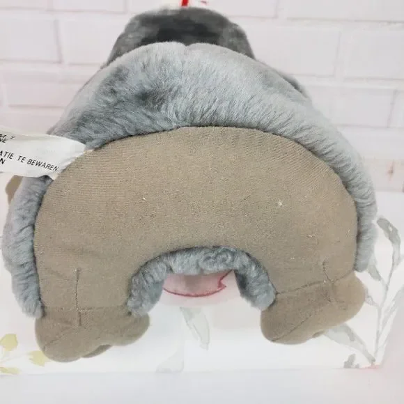 Vintage Belgium Gray Dressed Elephant Plush Trunk Up Pink RARE Stuffed Animal - Picture 9 of 12